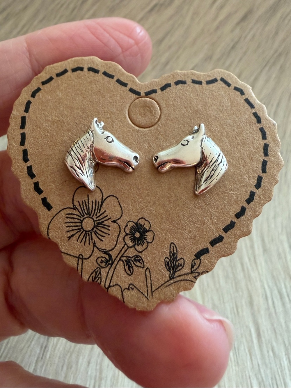 ❤️ Equestrian Horse Head Sterling Silver Southwestern Stud Earrings USA Rodeo